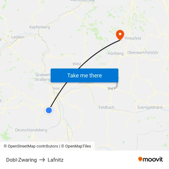 Dobl-Zwaring to Lafnitz map
