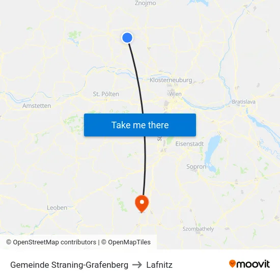 Gemeinde Straning-Grafenberg to Lafnitz map