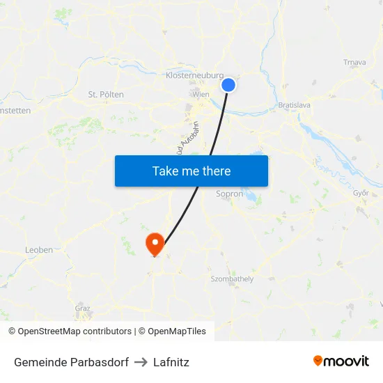 Gemeinde Parbasdorf to Lafnitz map