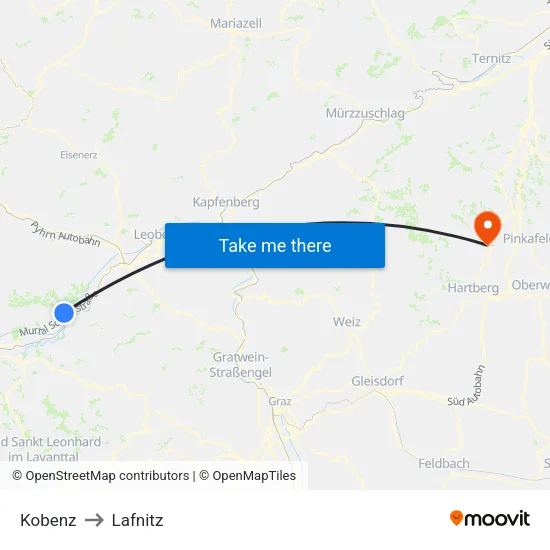 Kobenz to Lafnitz map