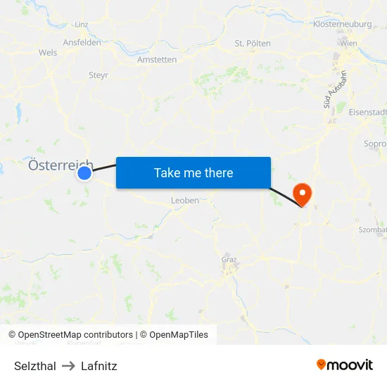 Selzthal to Lafnitz map