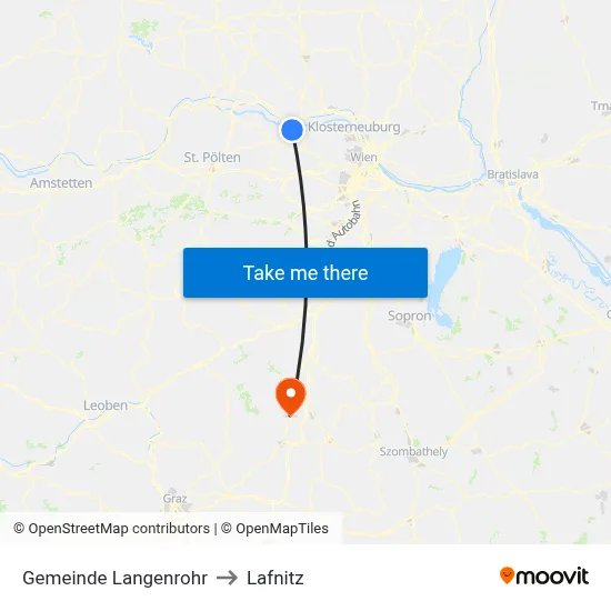 Gemeinde Langenrohr to Lafnitz map