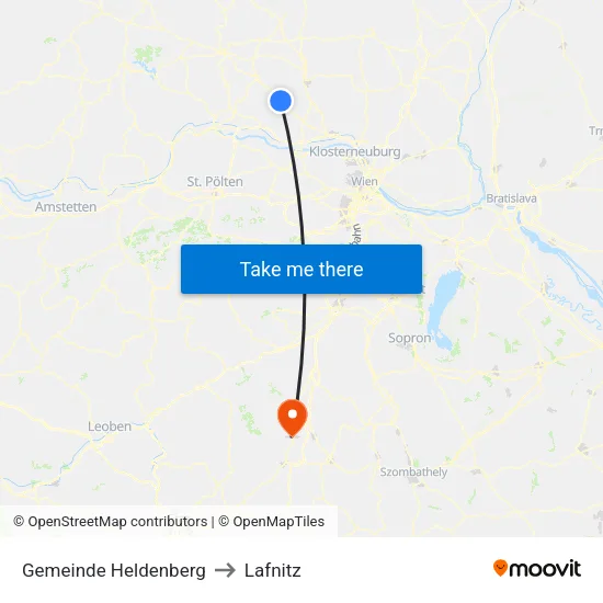 Gemeinde Heldenberg to Lafnitz map