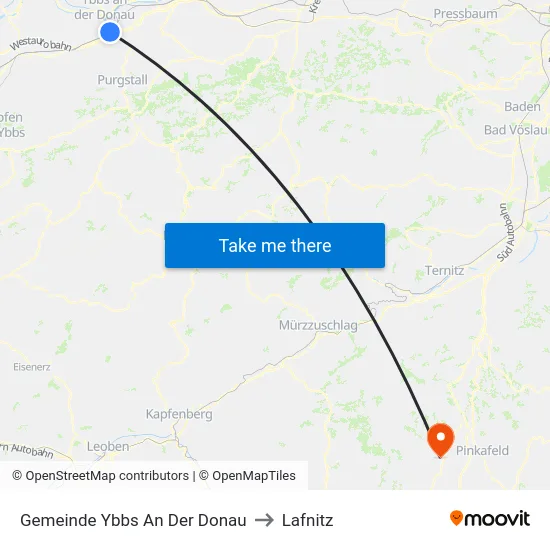 Gemeinde Ybbs An Der Donau to Lafnitz map