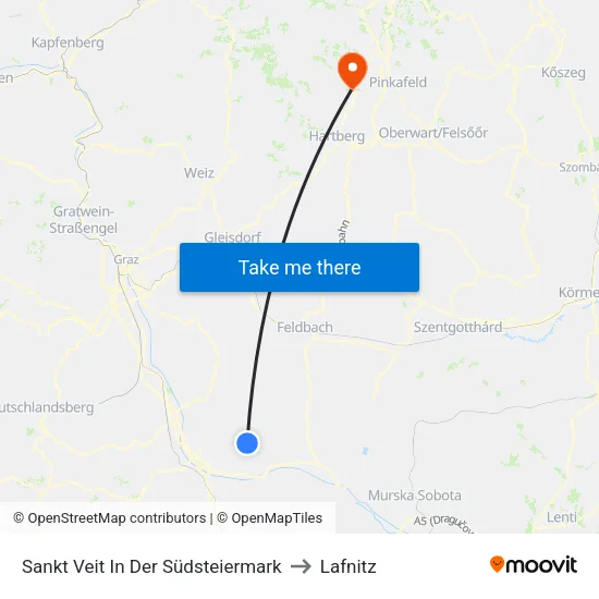 Sankt Veit In Der Südsteiermark to Lafnitz map