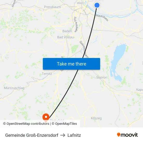 Gemeinde Groß-Enzersdorf to Lafnitz map