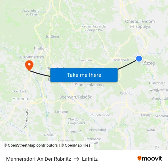 Mannersdorf An Der Rabnitz to Lafnitz map