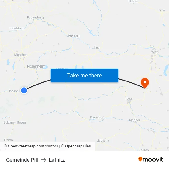 Gemeinde Pill to Lafnitz map