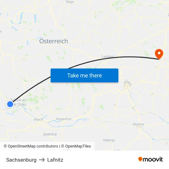 Sachsenburg to Lafnitz map