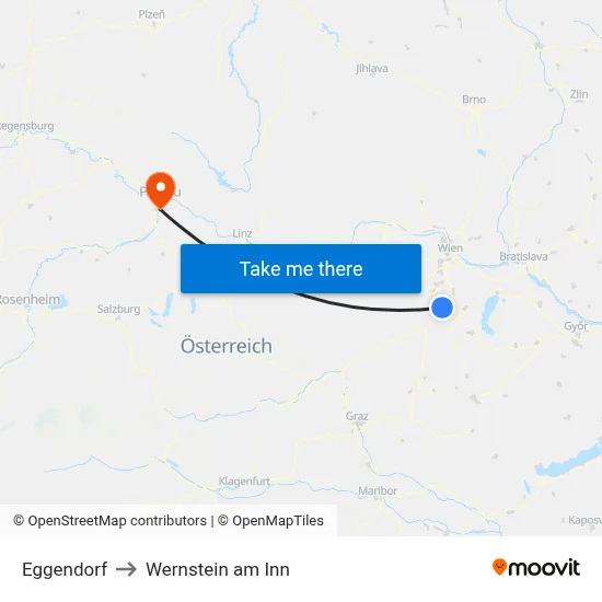 Eggendorf to Wernstein am Inn map