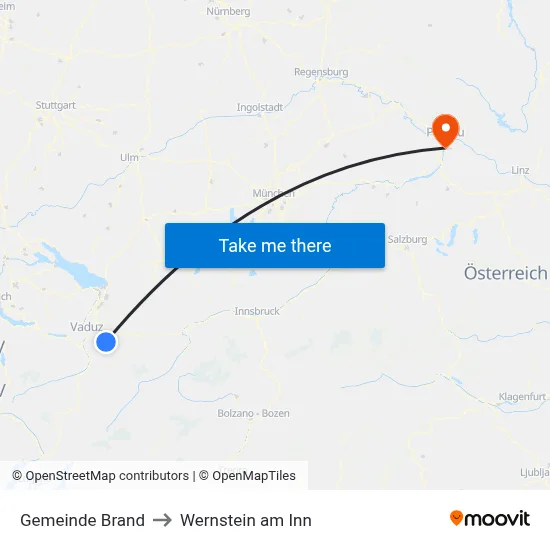 Gemeinde Brand to Wernstein am Inn map