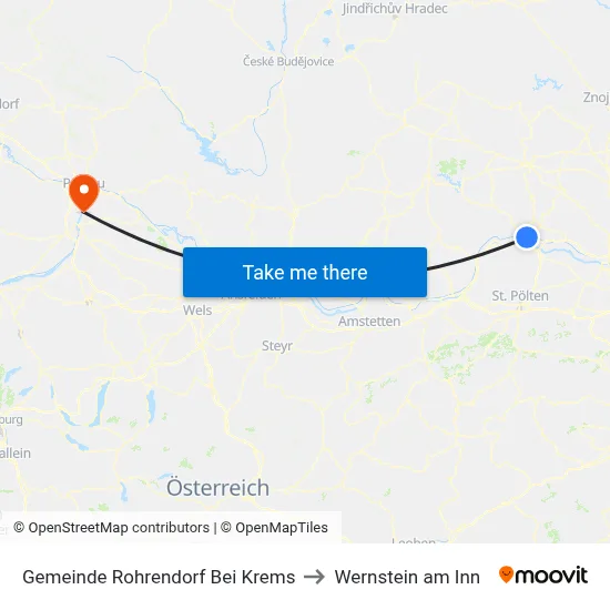 Gemeinde Rohrendorf Bei Krems to Wernstein am Inn map