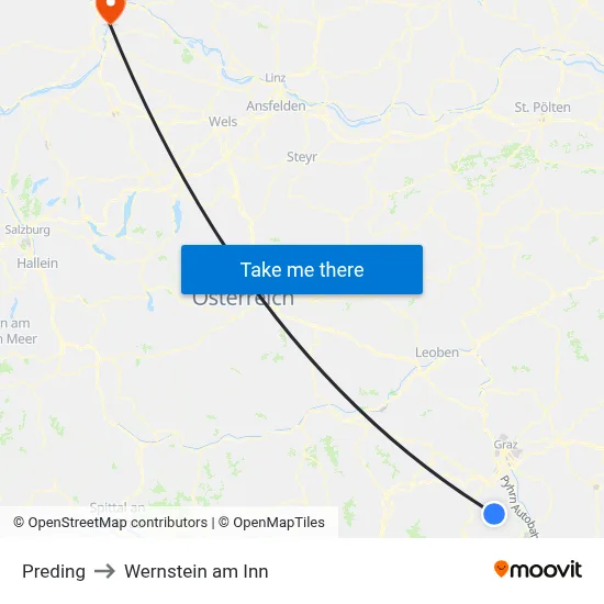Preding to Wernstein am Inn map