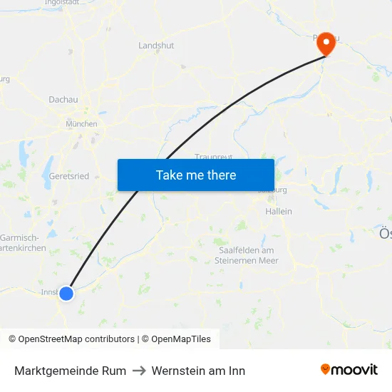 Marktgemeinde Rum to Wernstein am Inn map