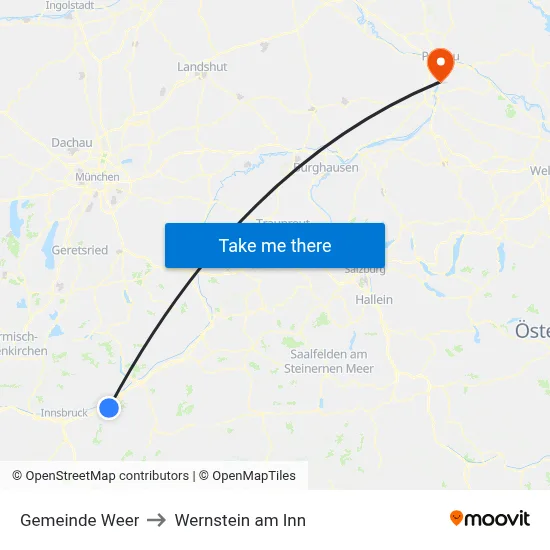 Gemeinde Weer to Wernstein am Inn map