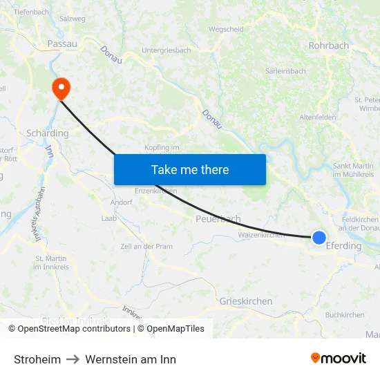 Stroheim to Wernstein am Inn map