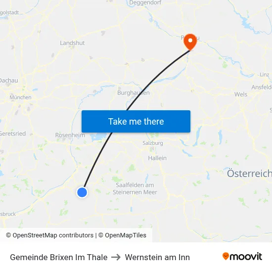 Gemeinde Brixen Im Thale to Wernstein am Inn map