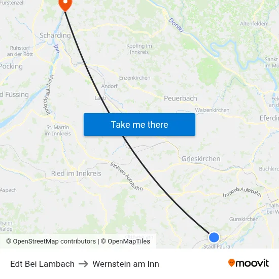 Edt Bei Lambach to Wernstein am Inn map