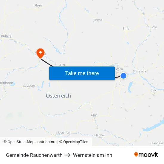 Gemeinde Rauchenwarth to Wernstein am Inn map