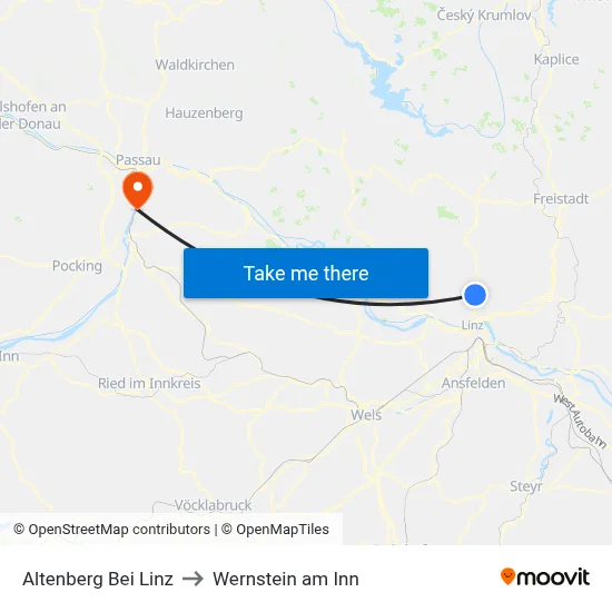 Altenberg Bei Linz to Wernstein am Inn map