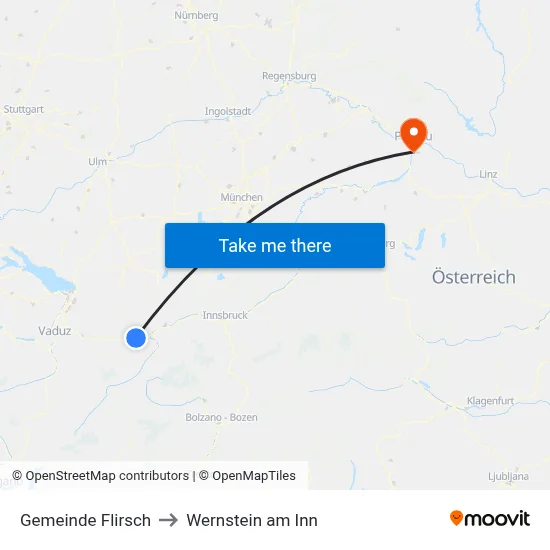 Gemeinde Flirsch to Wernstein am Inn map