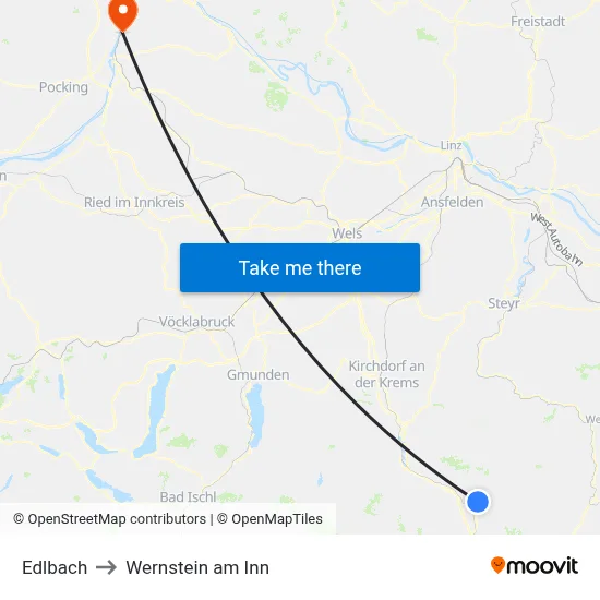Edlbach to Wernstein am Inn map