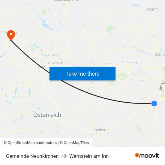 Gemeinde Neunkirchen to Wernstein am Inn map