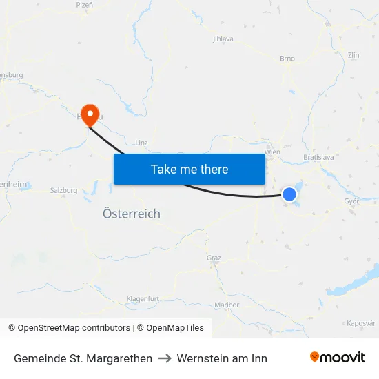 Gemeinde St. Margarethen to Wernstein am Inn map