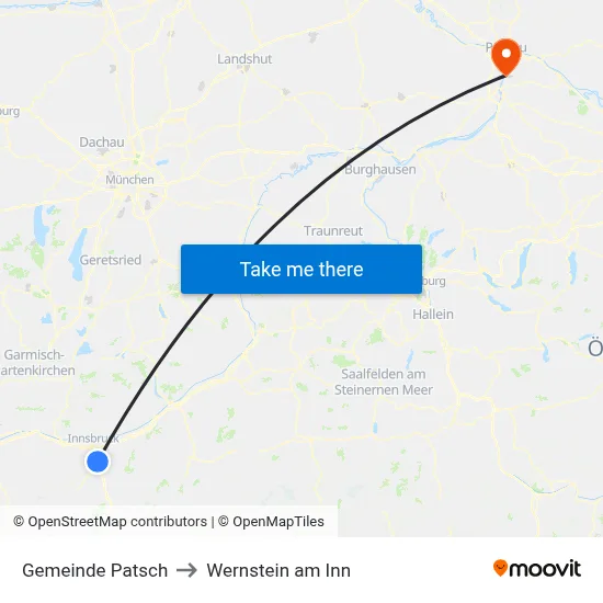 Gemeinde Patsch to Wernstein am Inn map