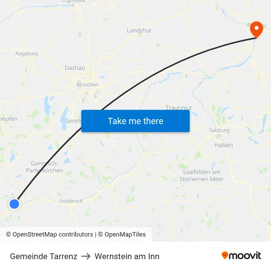 Gemeinde Tarrenz to Wernstein am Inn map