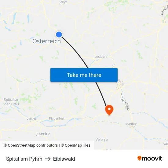 Spital am Pyhrn to Eibiswald map