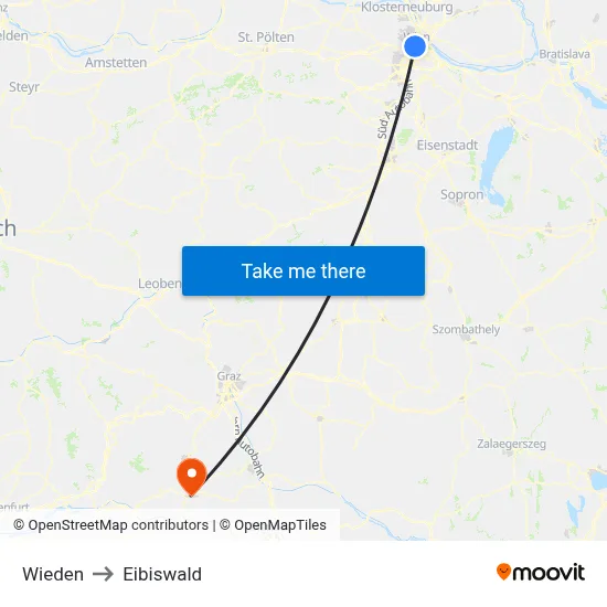 Wieden to Eibiswald map
