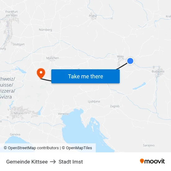 Gemeinde Kittsee to Stadt Imst map