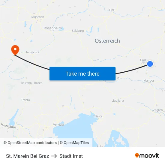 St. Marein Bei Graz to Stadt Imst map