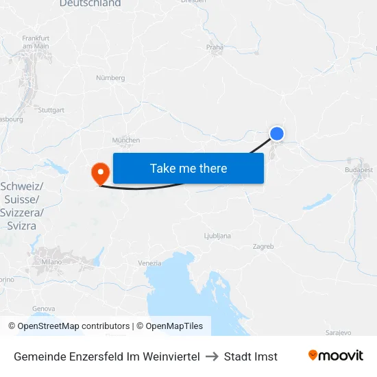 Gemeinde Enzersfeld Im Weinviertel to Stadt Imst map
