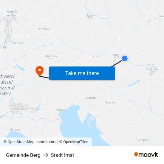Gemeinde Berg to Stadt Imst map