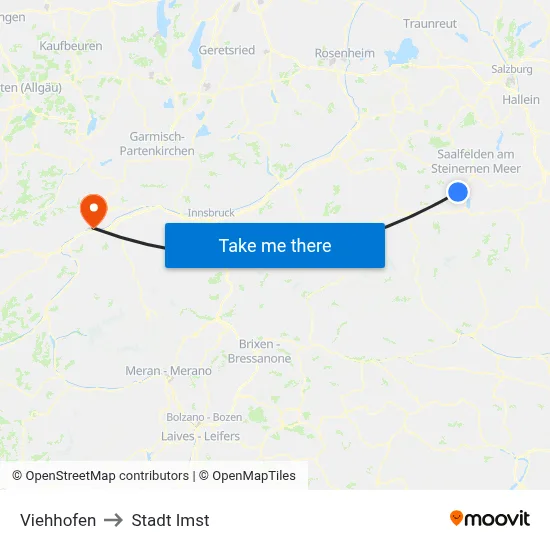 Viehhofen to Stadt Imst map