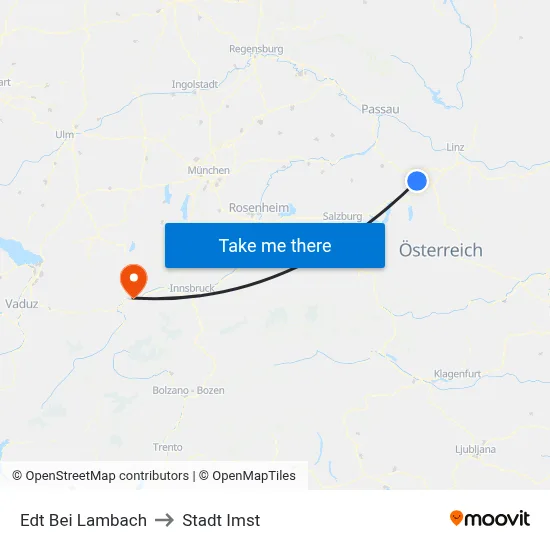 Edt Bei Lambach to Stadt Imst map