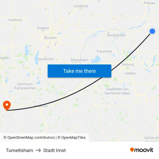Tumeltsham to Stadt Imst map