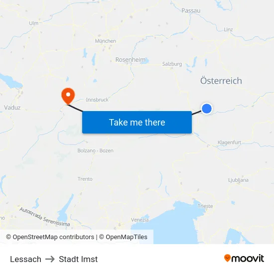Lessach to Stadt Imst map
