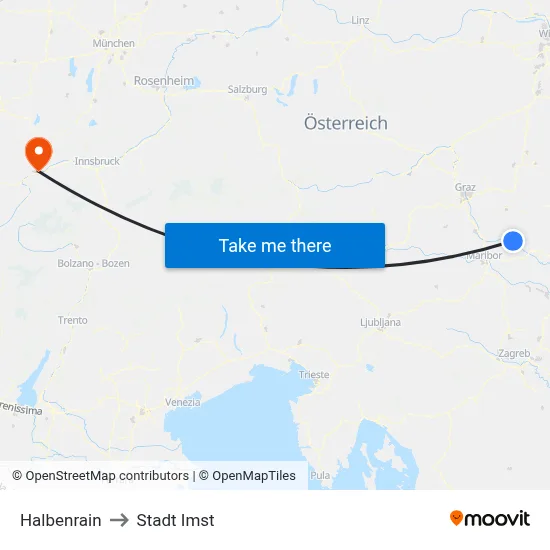 Halbenrain to Stadt Imst map
