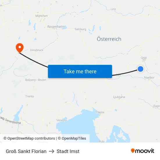 Groß Sankt Florian to Stadt Imst map