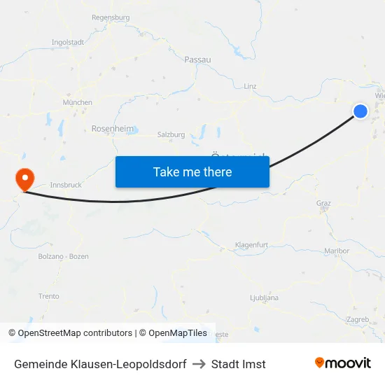 Gemeinde Klausen-Leopoldsdorf to Stadt Imst map