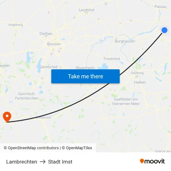 Lambrechten to Stadt Imst map