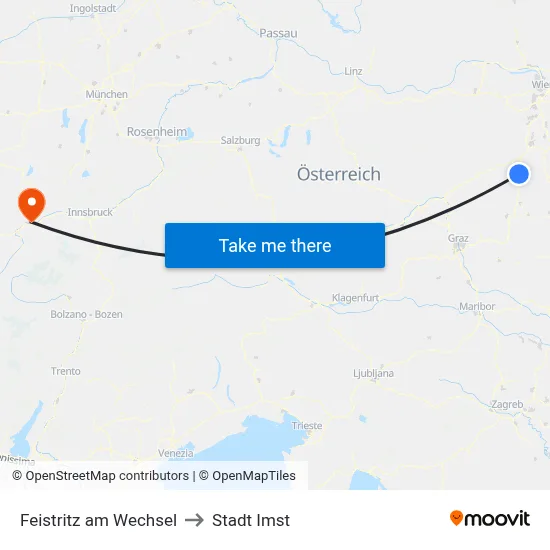 Feistritz am Wechsel to Stadt Imst map