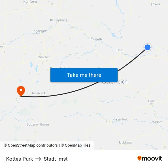 Kottes-Purk to Stadt Imst map