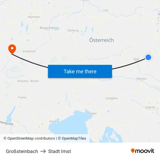 Großsteinbach to Stadt Imst map