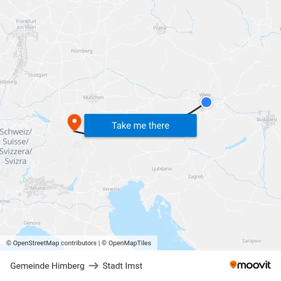Gemeinde Himberg to Stadt Imst map