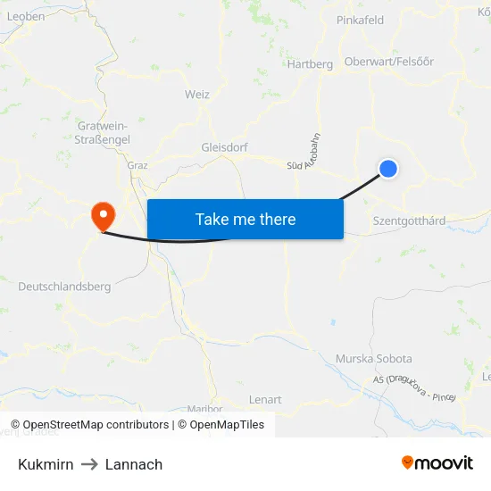 Kukmirn to Lannach map