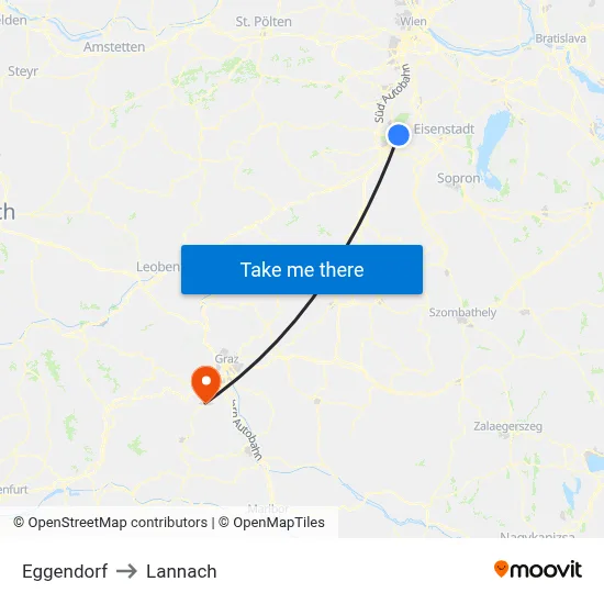 Eggendorf to Lannach map